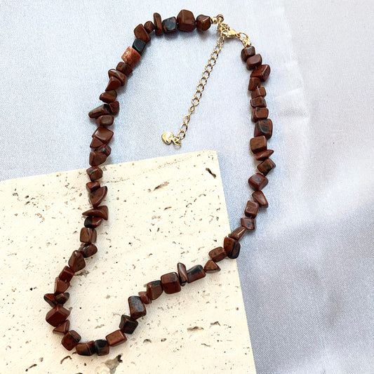 Tiger Eye Crystal Stone Choker Necklace