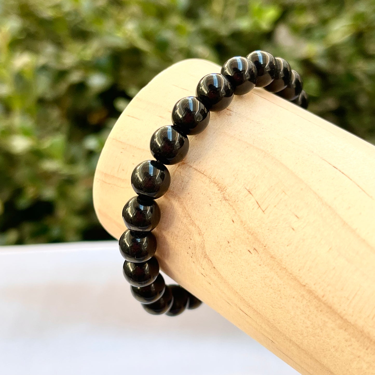 Black Cat’s eye 8 mm Stretch Bracelet