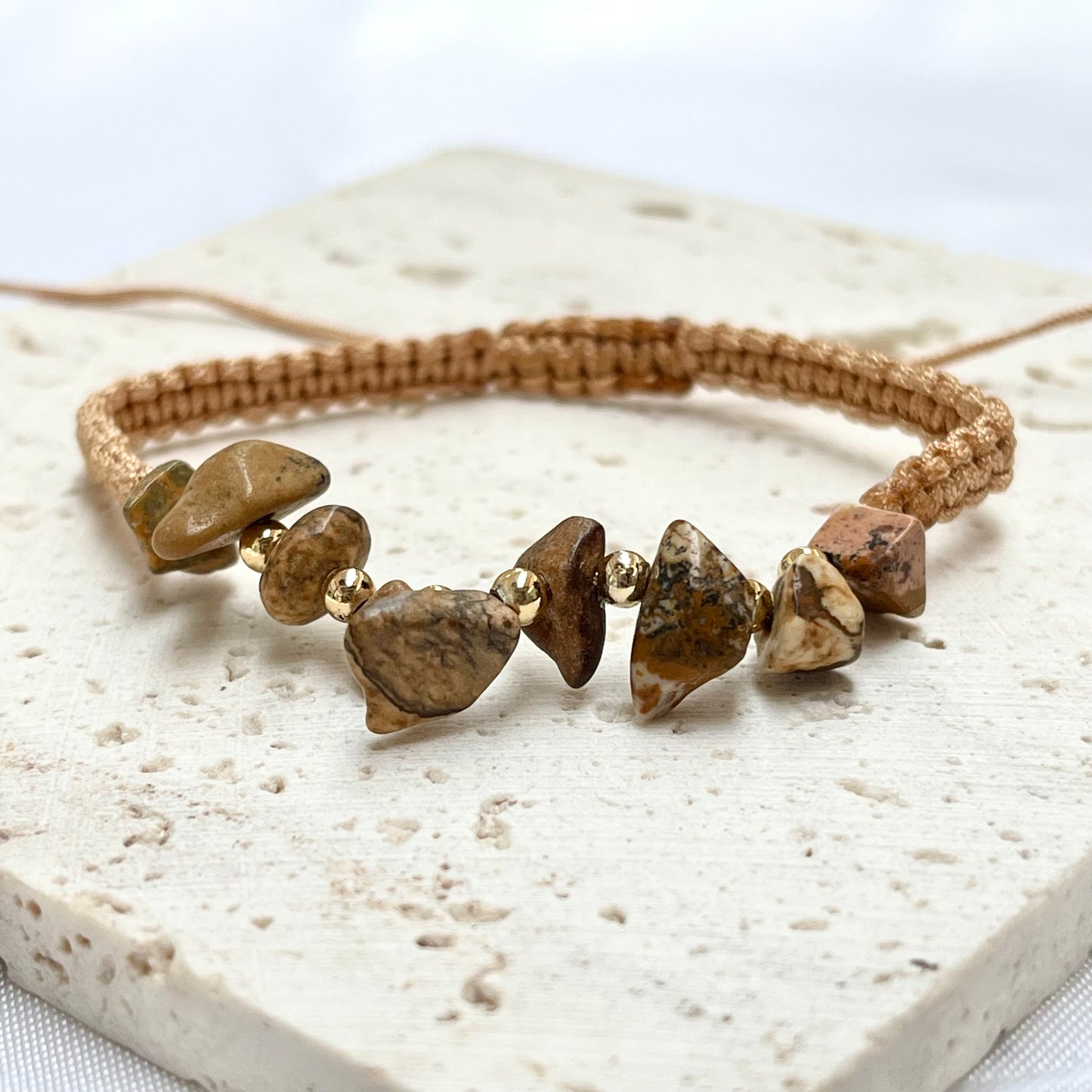 Braided Chip Stone Bracelets