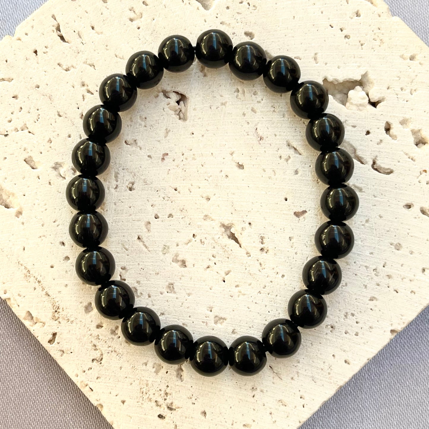 Black Cat’s eye 8 mm Stretch Bracelet