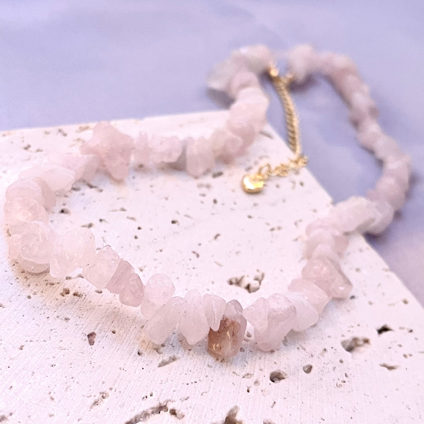 Rose Quartz Crystal Stone Choker Necklace