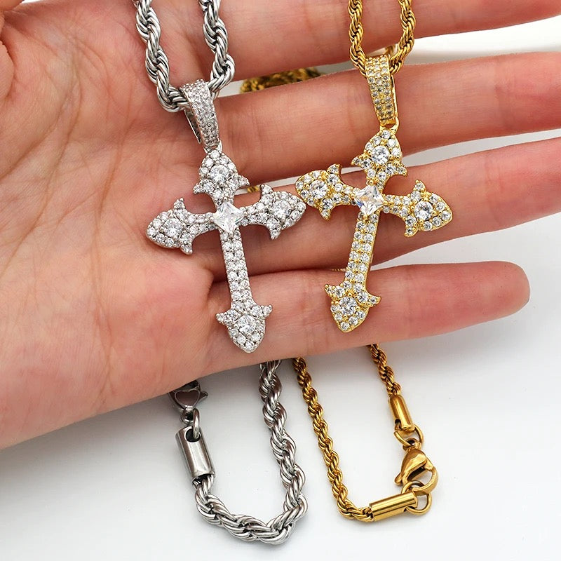 Iced Cross Necklace