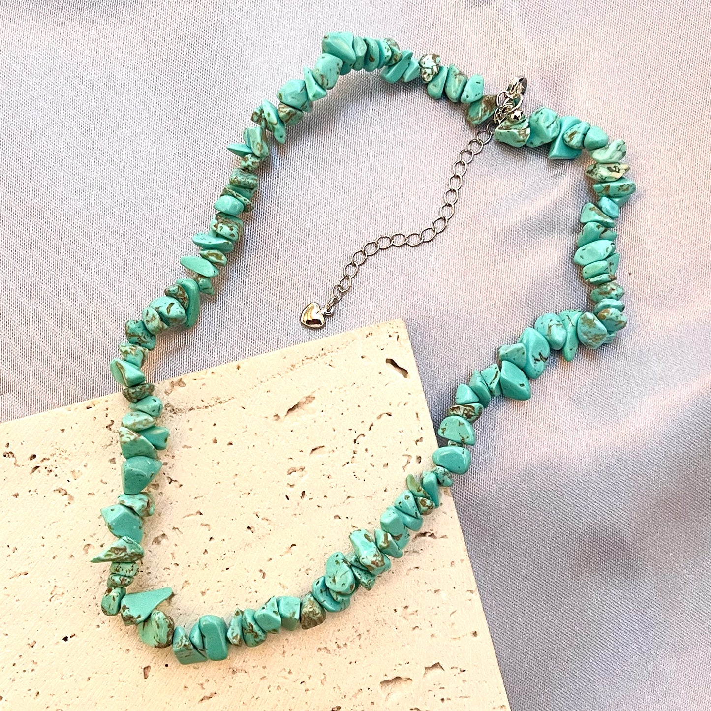 Turquoise Crystal Stone Choker Necklace