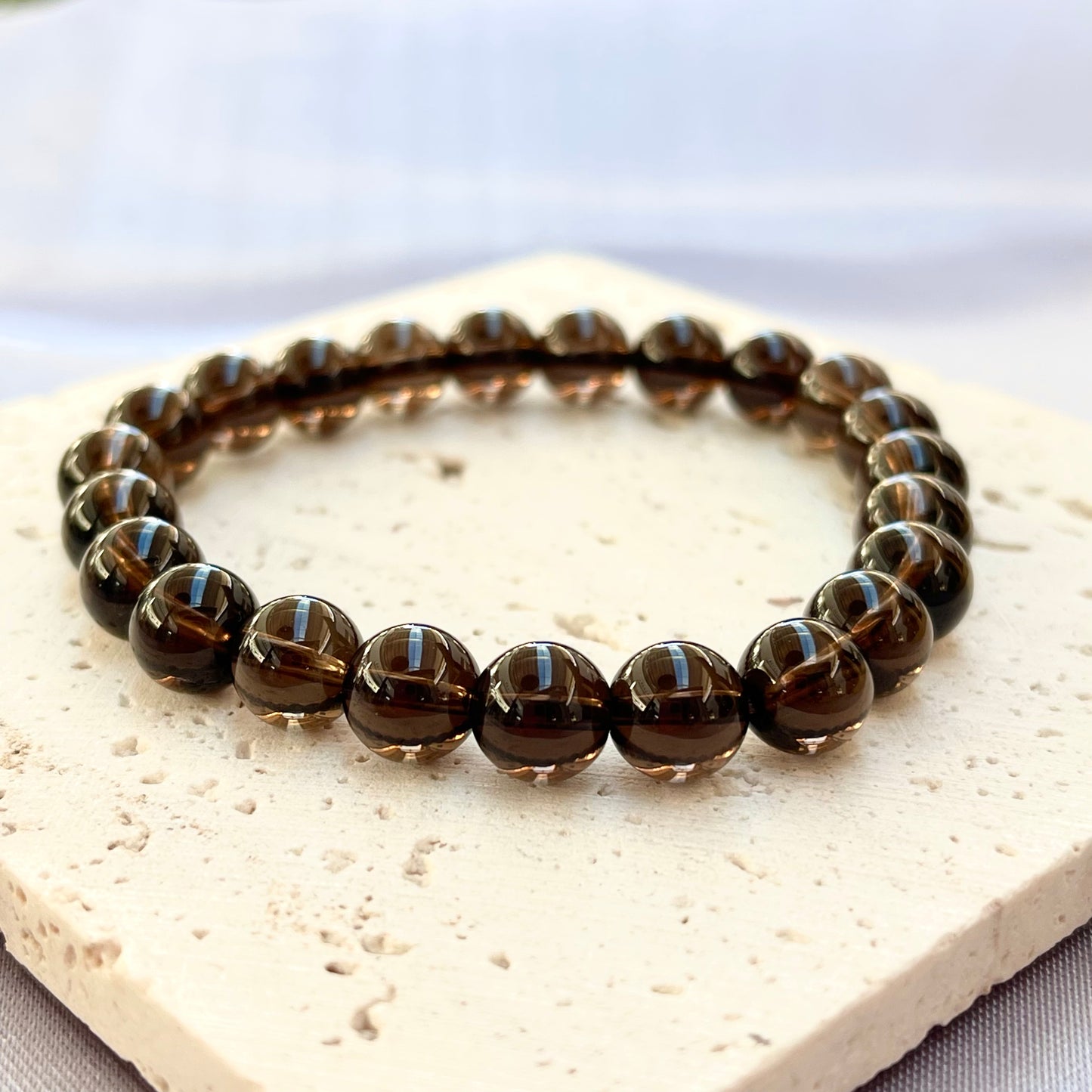 Smokey Quartz 8 mm Stretch Bracelet