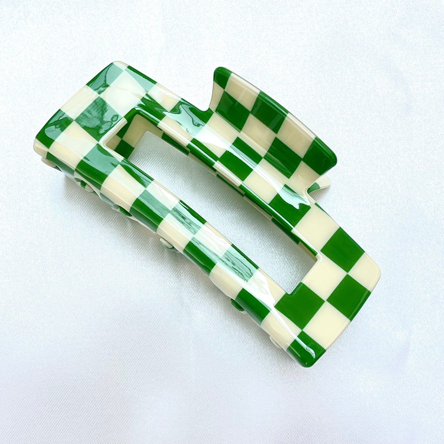 Square Checker Hair Claw Clip