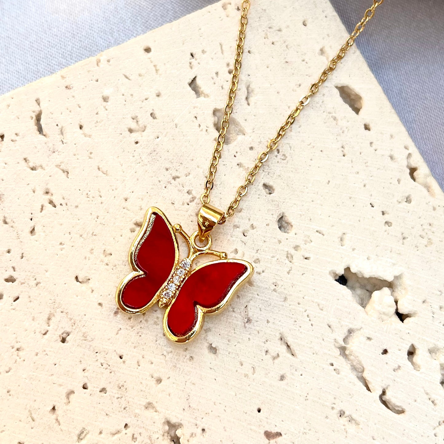 Big Butterfly Pendant Necklace