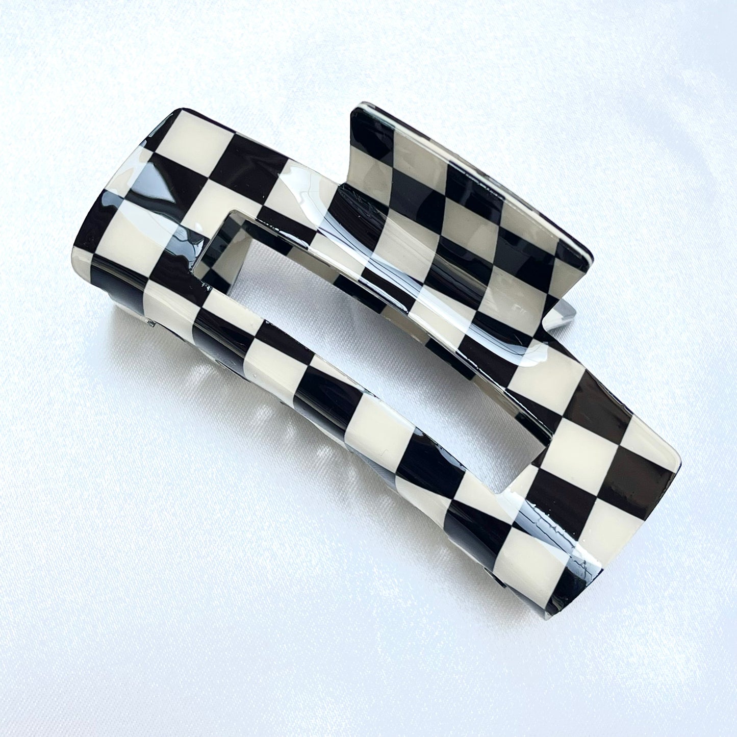 Square Checker Hair Claw Clip