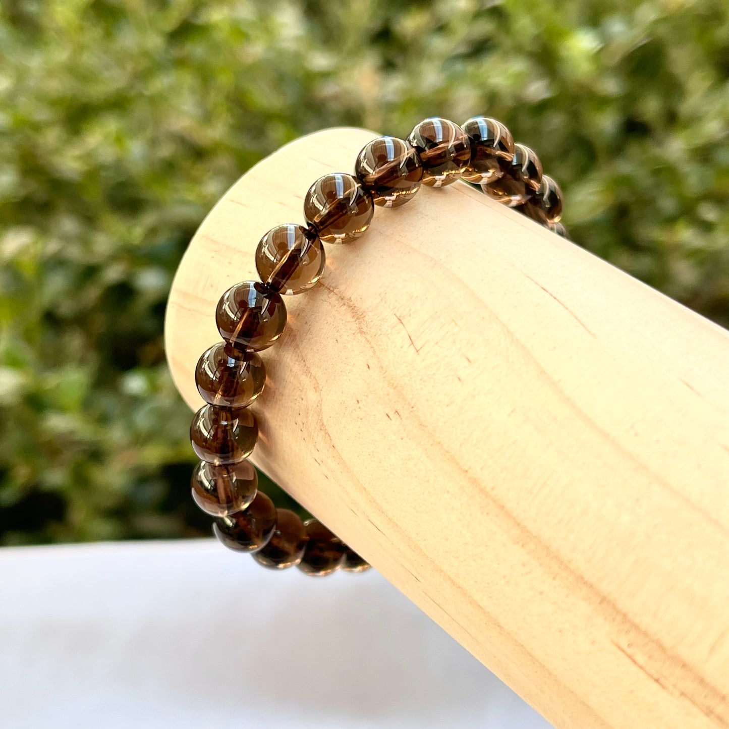 Smokey Quartz 8 mm Stretch Bracelet