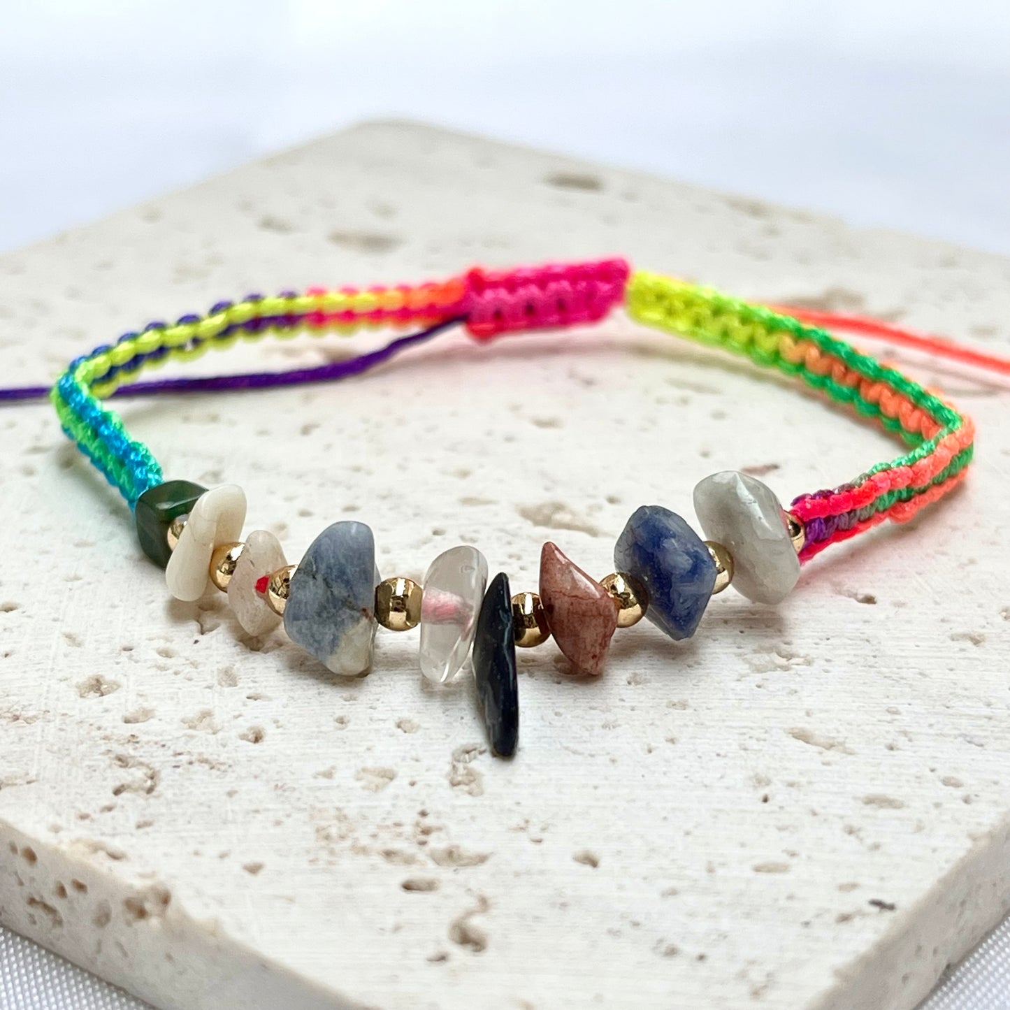 Braided Chip Stone Bracelets