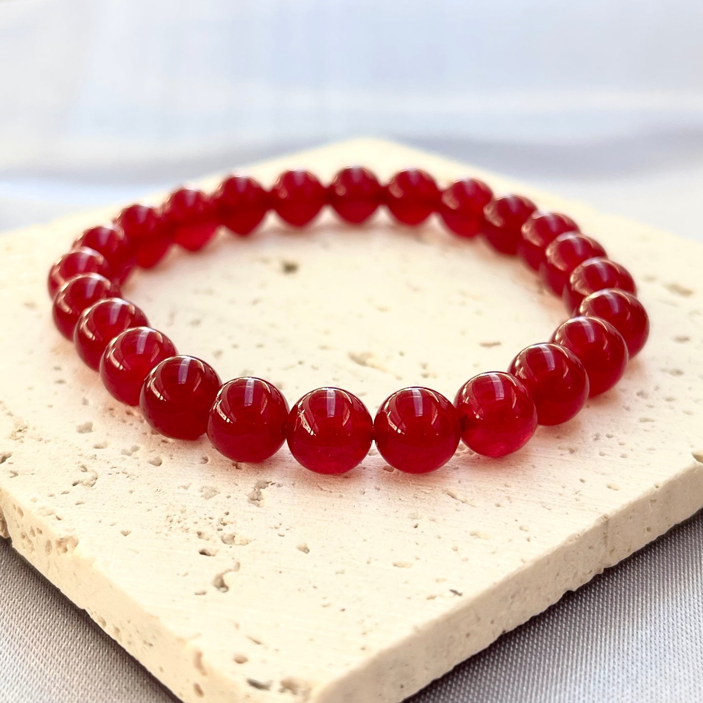 Red Ruby 8 mm Stretch Bracelet