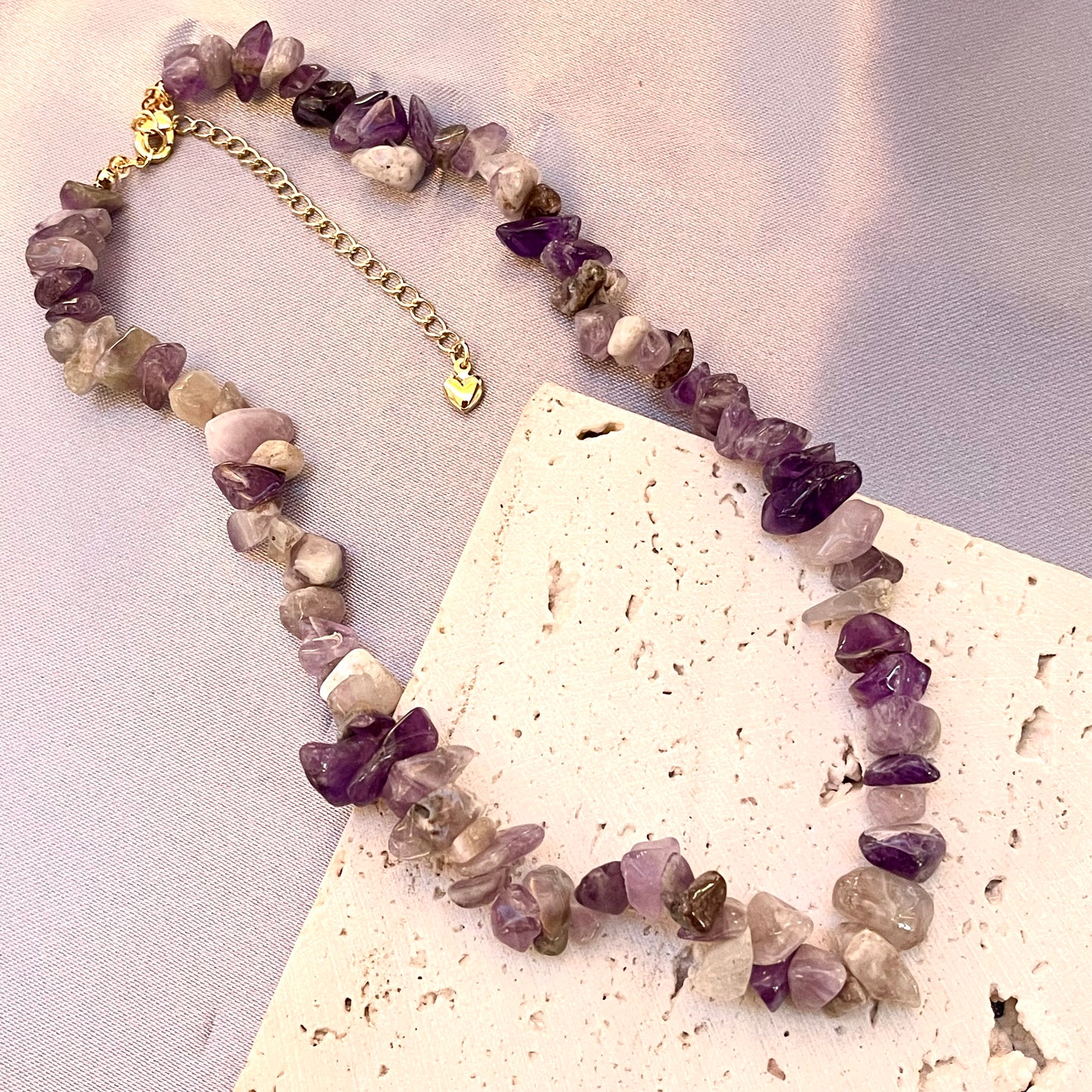 Amethyst Crystal Stone Choker Necklace